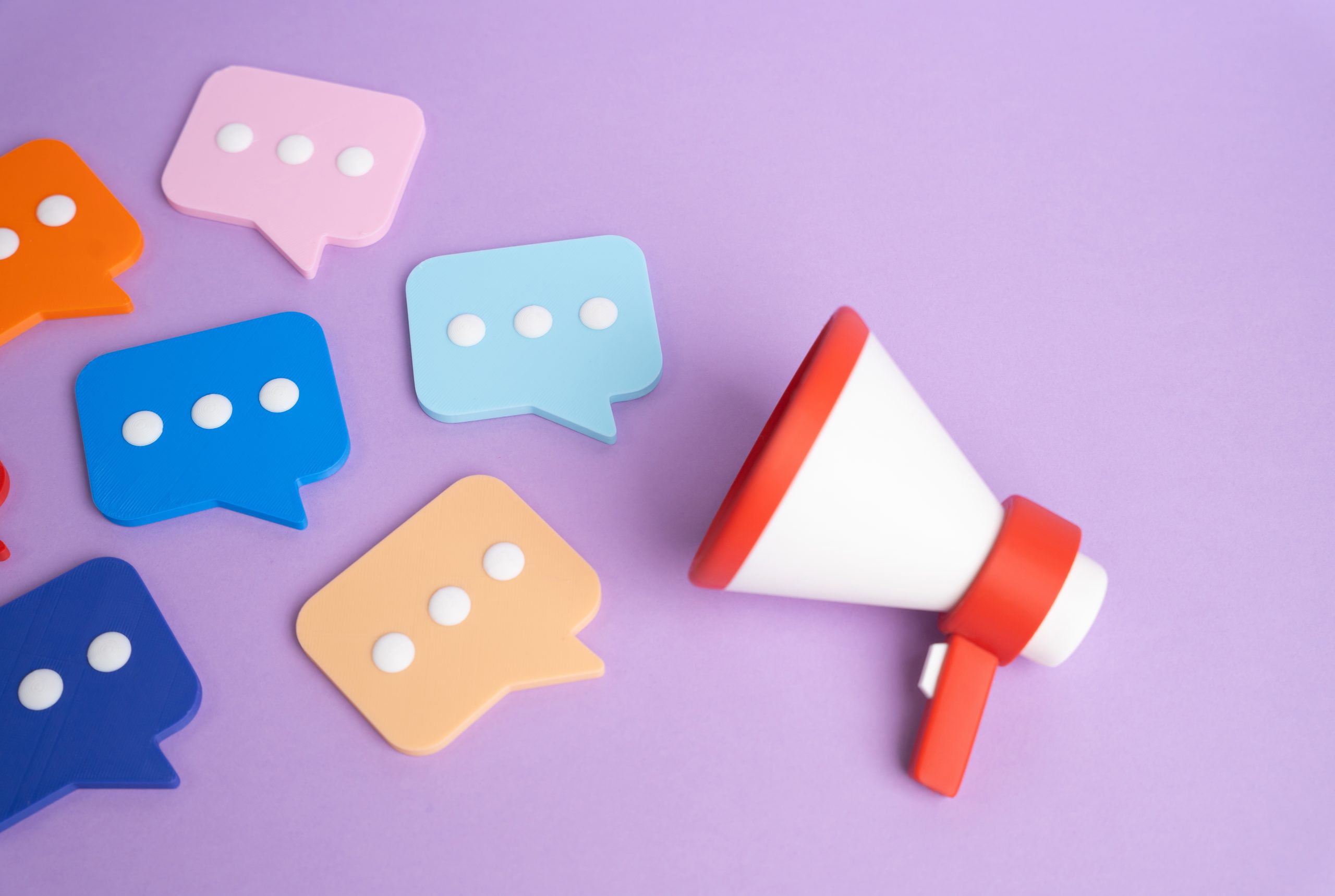 A,Megaphone,And,A,Multitude,Of,Comments.,Expressing,Opinions,,Agitating,