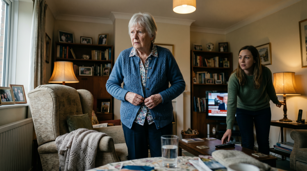 EmpowerAbility. Dementia. Young lady looking towards older lady who appears confused.