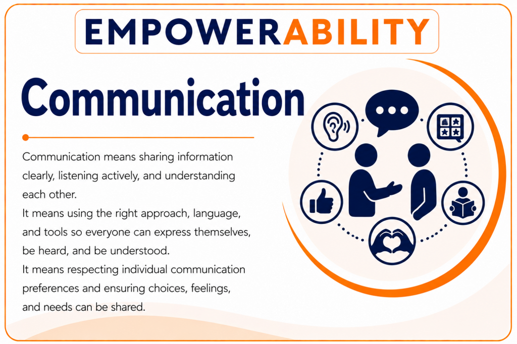 EmpowerAbility. Calling card. Communication.