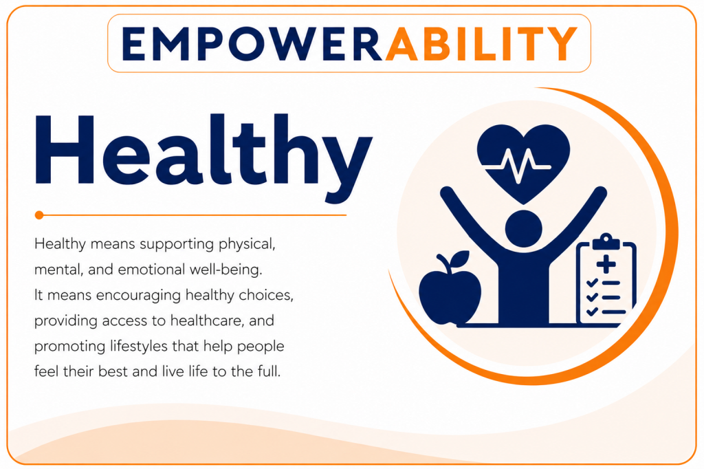 EmpowerAbility calling card. Healthy.