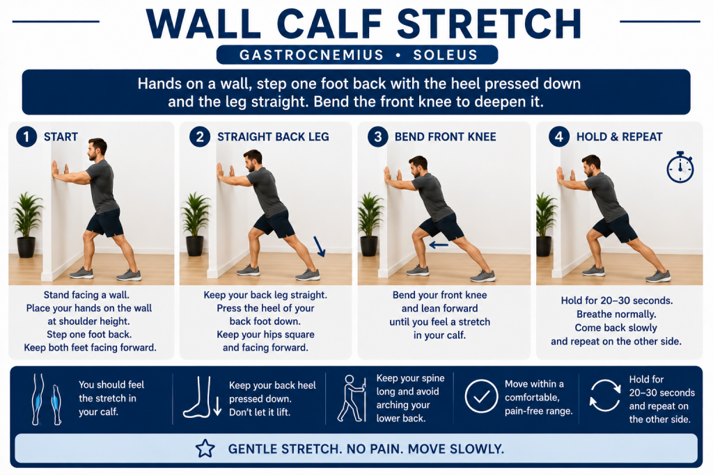 Wall calf stretch